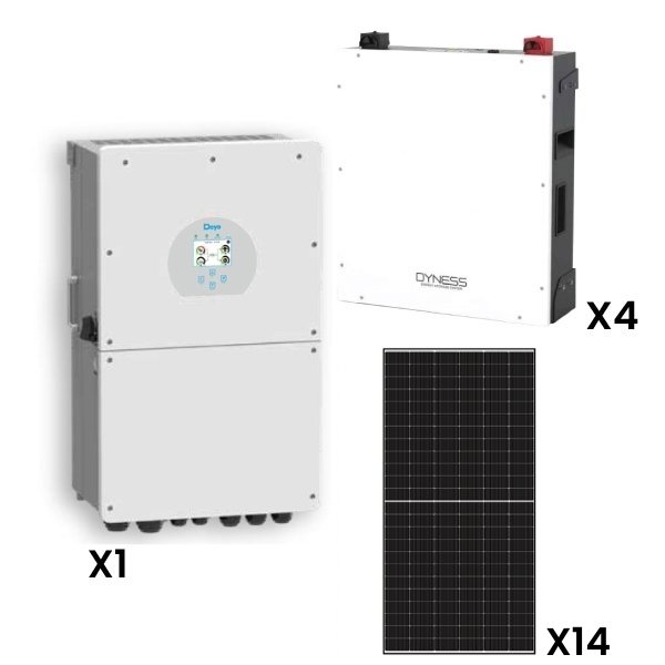 Deye 12kW Solar, Inverter & Battery Combo Deal – 1 X Deye 12kW Inverter (1 Phase), 4 X 5kW Dyness Lithium Ion Battery & 14 X Sunova 585W Solar Panels