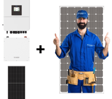 Solar Installation Combo Deal – 1 X Deye 5kW Inverter, 1 X 5kW Dyness Lithium Ion Battery & 6 X Sunova 585W Solar Panels (Professional Installation Included)