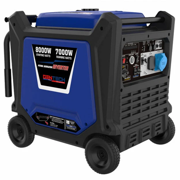 Gentech 8kVA Electric Start Digital Pure Sine Wave Inverter Generator - Blue