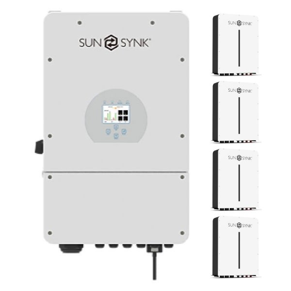 Sunsynk 16kW Inverter & Battery Combo Deal – 1 X Sunsynk 16kW Inverter & 4 X Sunsynk 5kW 100Ah 51.2V Lithium Ion Batteries