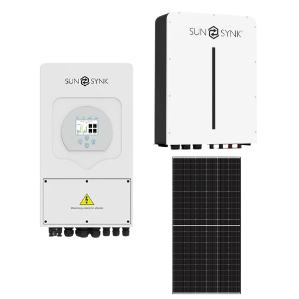 Sunsynk 8kW Solar, Inverter & Battery Combo Deal – 1 X Sunsynk 8kW Inverter, 1 X 10kW Sunsynk Lithium Ion Battery & 8 X Sunova 585W Solar Panels
