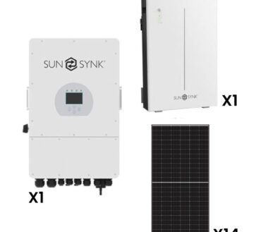 Sunsynk 12kW Solar, Inverter & Battery Combo Deal – 1 X Sunsynk 12kW Inverter, 1 X 10kW Sunsynk Lithium Ion Battery & 14 X Sunova 585W Solar Panels