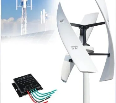 10000W Wind Turbines Generator, Low Noise Low Wind Speed Start 12V 24V 48V 220V Windmill Generator with Controller for Home (White)